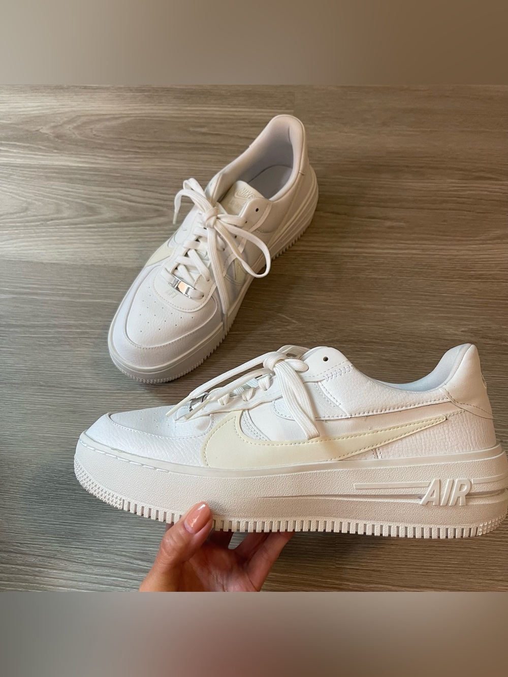 Nike Air Force 1 Platform White on White Sneakers Size 11.5